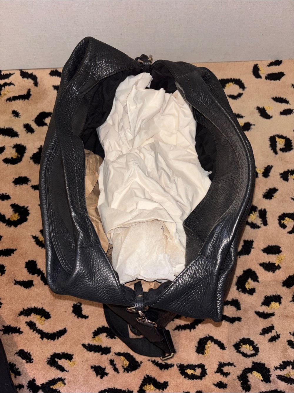 Furla Black Pebbled Leather Shoulder Bag with Detachable Strap - Picture 3 of 6